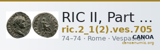 RIC II, Part 1 (second edition) Vespasian 705 — CANOA