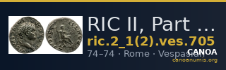 RIC II, Part 1 (second edition) Vespasian 705 — CANOA