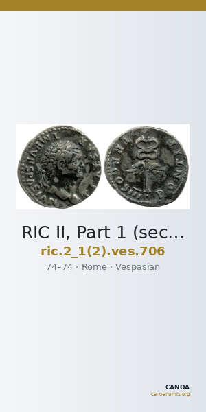 RIC II, Part 1 (second edition) Vespasian 706 — CANOA