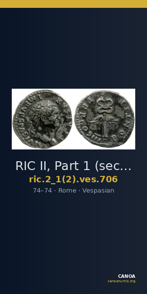 RIC II, Part 1 (second edition) Vespasian 706 — CANOA