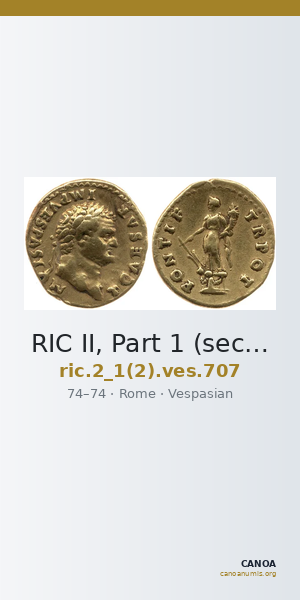 RIC II, Part 1 (second edition) Vespasian 707 — CANOA