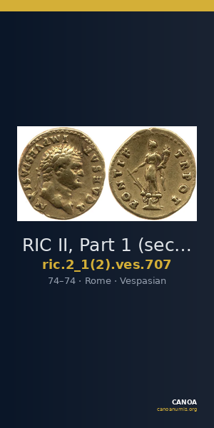 RIC II, Part 1 (second edition) Vespasian 707 — CANOA