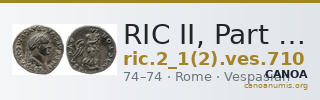 RIC II, Part 1 (second edition) Vespasian 710 — CANOA