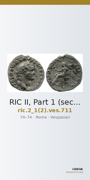 RIC II, Part 1 (second edition) Vespasian 711 — CANOA