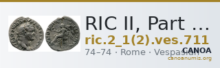 RIC II, Part 1 (second edition) Vespasian 711 — CANOA