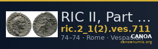 RIC II, Part 1 (second edition) Vespasian 711 — CANOA
