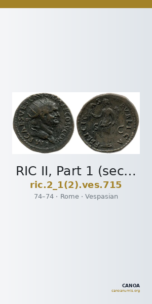 RIC II, Part 1 (second edition) Vespasian 715 — CANOA