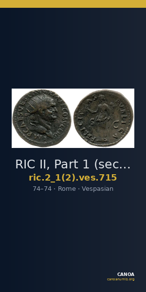 RIC II, Part 1 (second edition) Vespasian 715 — CANOA