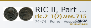 RIC II, Part 1 (second edition) Vespasian 715 — CANOA