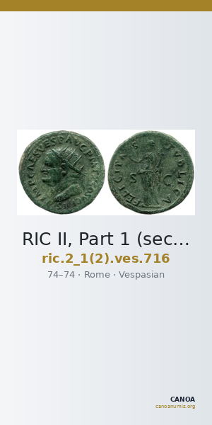 RIC II, Part 1 (second edition) Vespasian 716 — CANOA
