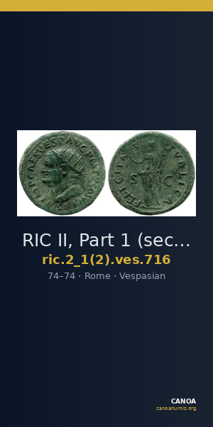 RIC II, Part 1 (second edition) Vespasian 716 — CANOA