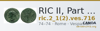 RIC II, Part 1 (second edition) Vespasian 716 — CANOA