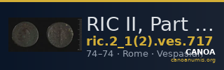 RIC II, Part 1 (second edition) Vespasian 717 — CANOA