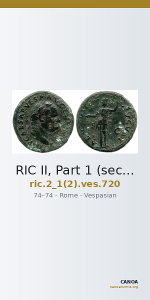 RIC II, Part 1 (second edition) Vespasian 720 — CANOA