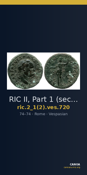 RIC II, Part 1 (second edition) Vespasian 720 — CANOA
