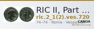 RIC II, Part 1 (second edition) Vespasian 720 — CANOA