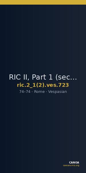RIC II, Part 1 (second edition) Vespasian 723 — CANOA