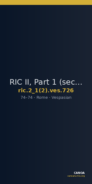 RIC II, Part 1 (second edition) Vespasian 726 — CANOA