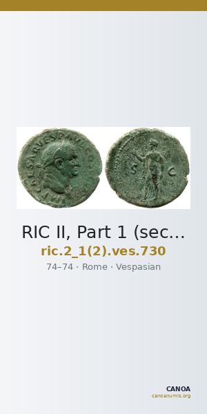 RIC II, Part 1 (second edition) Vespasian 730 — CANOA