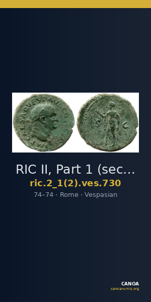 RIC II, Part 1 (second edition) Vespasian 730 — CANOA