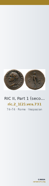 RIC II, Part 1 (second edition) Vespasian 731 — CANOA