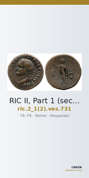 RIC II, Part 1 (second edition) Vespasian 731 — CANOA