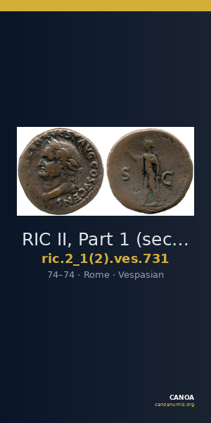 RIC II, Part 1 (second edition) Vespasian 731 — CANOA
