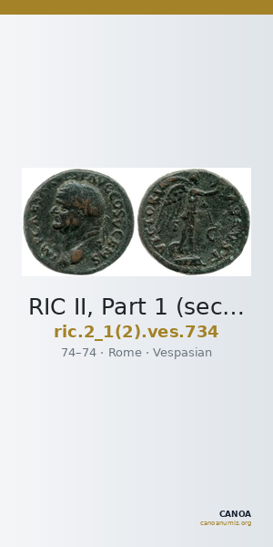 RIC II, Part 1 (second edition) Vespasian 734 — CANOA
