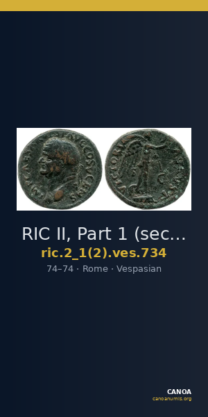 RIC II, Part 1 (second edition) Vespasian 734 — CANOA
