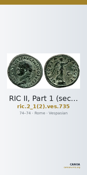 RIC II, Part 1 (second edition) Vespasian 735 — CANOA
