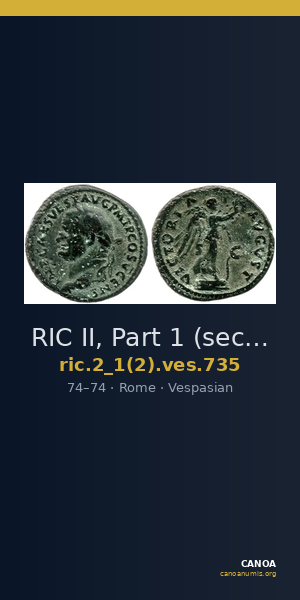 RIC II, Part 1 (second edition) Vespasian 735 — CANOA