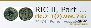 RIC II, Part 1 (second edition) Vespasian 735 — CANOA