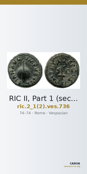 RIC II, Part 1 (second edition) Vespasian 736 — CANOA