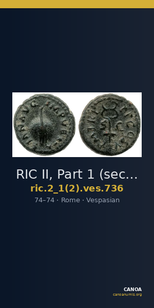 RIC II, Part 1 (second edition) Vespasian 736 — CANOA