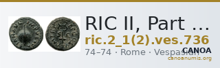 RIC II, Part 1 (second edition) Vespasian 736 — CANOA