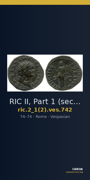 RIC II, Part 1 (second edition) Vespasian 742 — CANOA