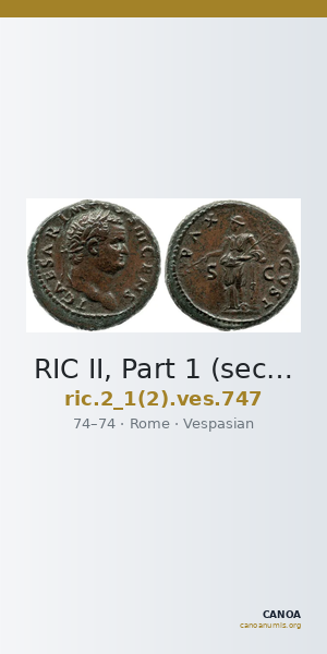 RIC II, Part 1 (second edition) Vespasian 747 — CANOA