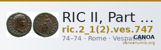 RIC II, Part 1 (second edition) Vespasian 747 — CANOA