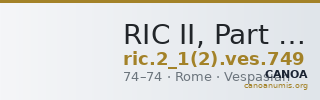 RIC II, Part 1 (second edition) Vespasian 749 — CANOA