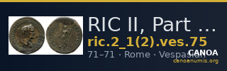 RIC II, Part 1 (second edition) Vespasian 75 — CANOA