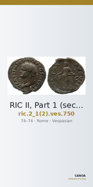 RIC II, Part 1 (second edition) Vespasian 750 — CANOA