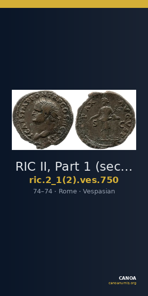 RIC II, Part 1 (second edition) Vespasian 750 — CANOA
