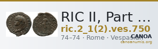 RIC II, Part 1 (second edition) Vespasian 750 — CANOA