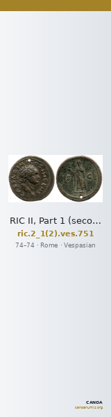 RIC II, Part 1 (second edition) Vespasian 751 — CANOA