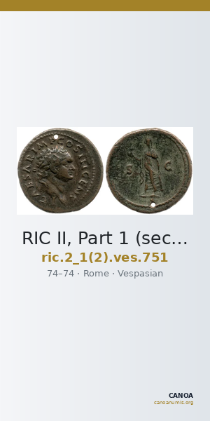 RIC II, Part 1 (second edition) Vespasian 751 — CANOA