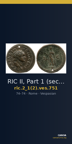 RIC II, Part 1 (second edition) Vespasian 751 — CANOA