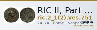 RIC II, Part 1 (second edition) Vespasian 751 — CANOA