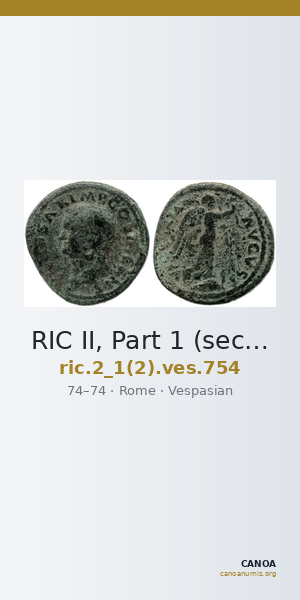 RIC II, Part 1 (second edition) Vespasian 754 — CANOA