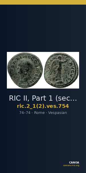 RIC II, Part 1 (second edition) Vespasian 754 — CANOA