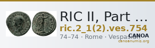 RIC II, Part 1 (second edition) Vespasian 754 — CANOA
